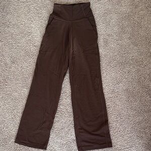 lululemon athletica wide leg brown leggings